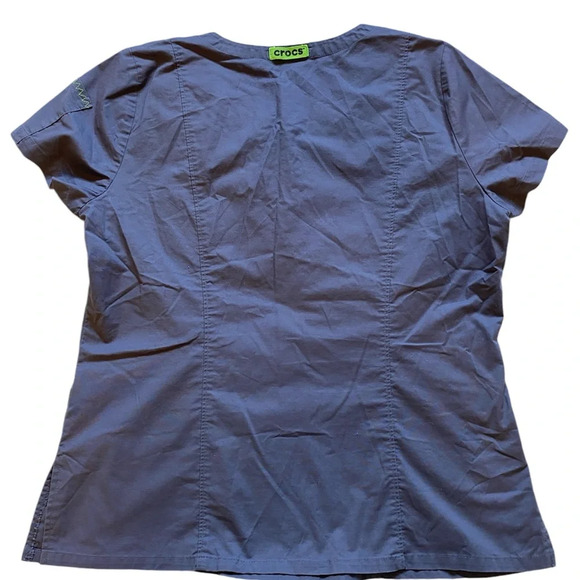 CROCS Medical Scrub Tops Shirt W/ Pockets Gray Women's Size Medium - Picture 4 of 10